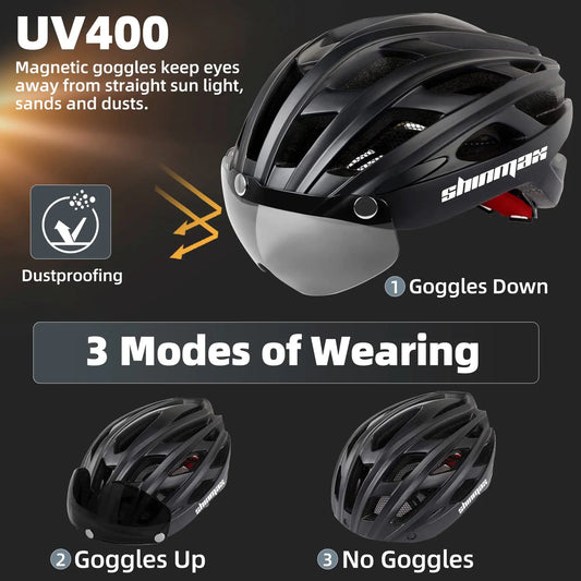 Male and female bicycle helmets