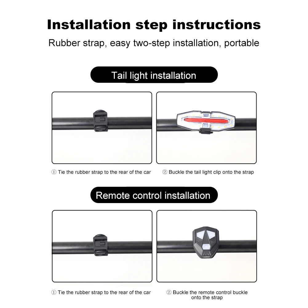 Rechargeable Bike Tail Light with Turn Signals