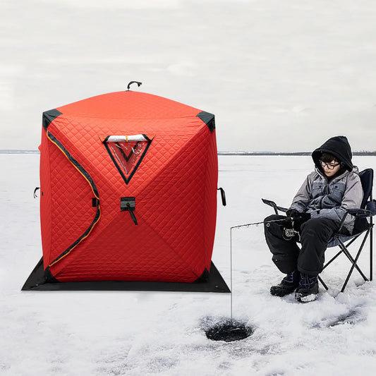 Portable Ice Fishing Tent 210D Oxford Cloth,Fiberglass-Durable,Spacious,Weather-Resistant,Easy To Set Up,Thermal Fishing Shelter