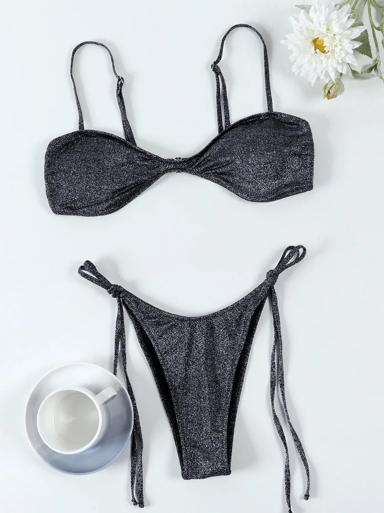 Bikini Set Shiny Swimwear