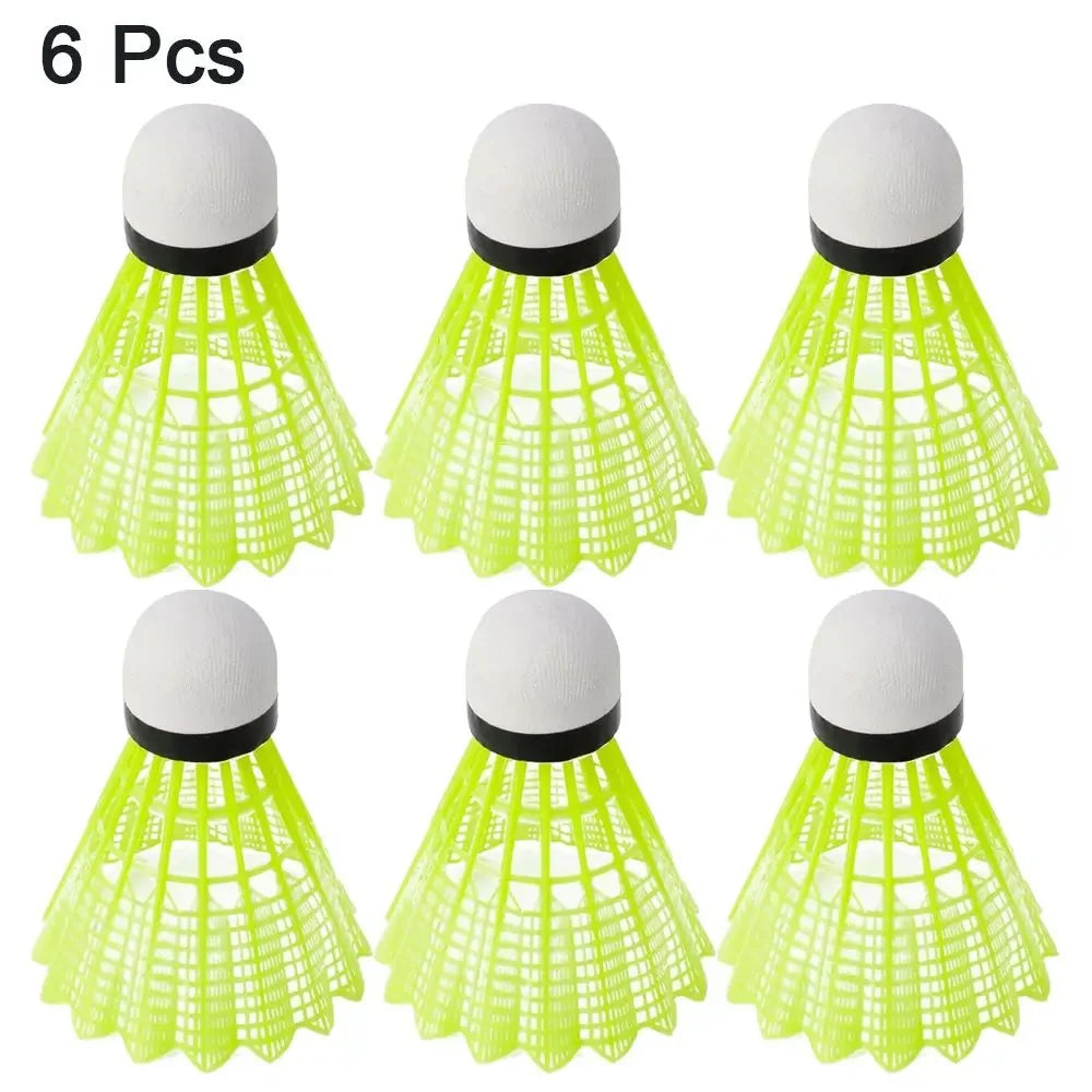 3/6PCS Durable Yellow Nylon Badminton Shuttlecocks