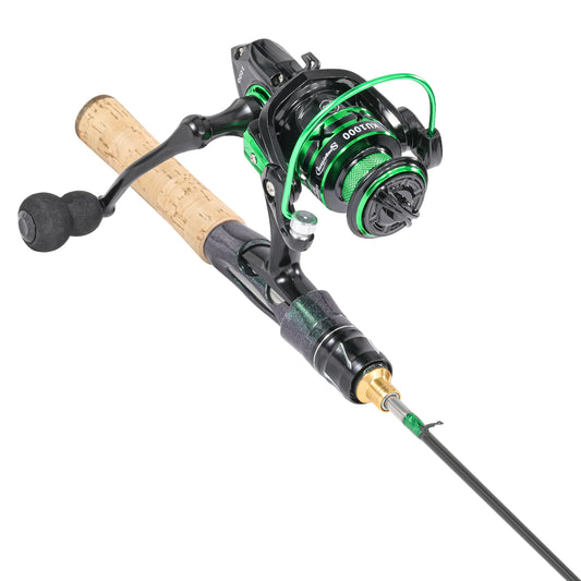 Ice Fishing Rod Reel Combo ,Carbon Fiber ICE Rod and 5.2:1 Speed Gear Ratio Spinning Reel