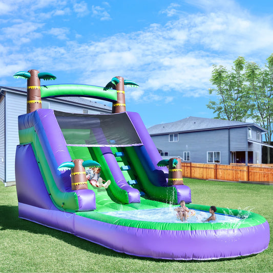 Giant Commercial Inflatable Bounce House ,Tropical Water Slide for Kids