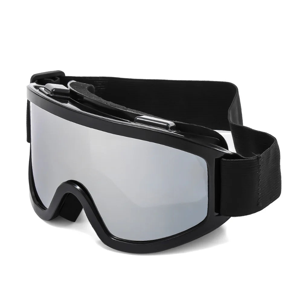 Large frame ski goggles with colored lenses