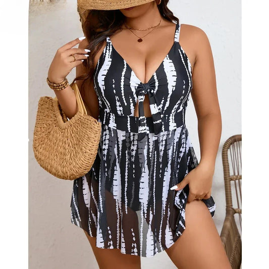 Plus Size Women's Swimsuit, One Piece Beach Dress