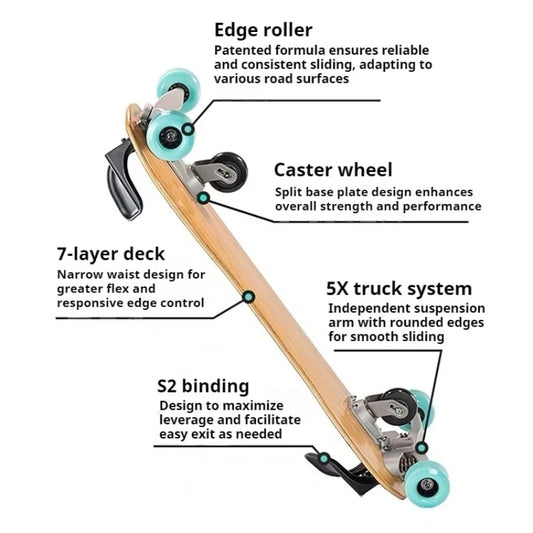 Land snowboarding male and female simulation skiing practice board snowboarding