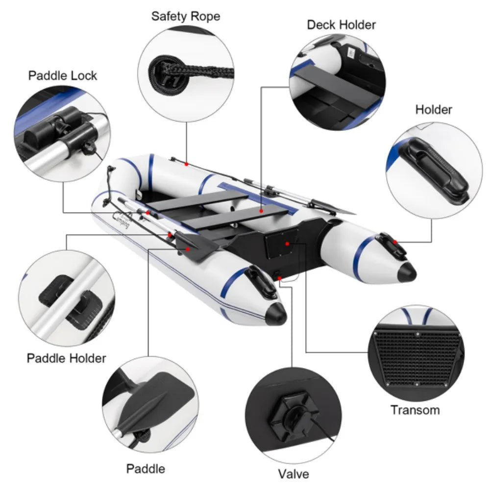 10ft PVC 330kg Water Adult Assault Boat Double rowing boat Suitable for fishing and diving rescue