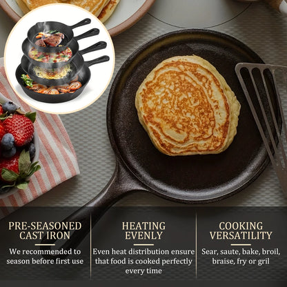 Multi-Size Cast Iron Skillets Set