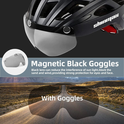 Male and female bicycle helmets