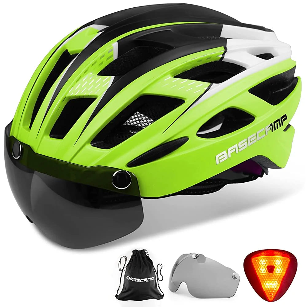 Male and female bicycle helmets