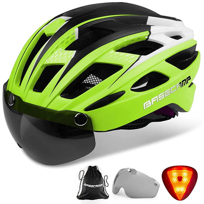 Male and female bicycle helmets