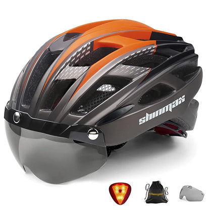Male and female bicycle helmets