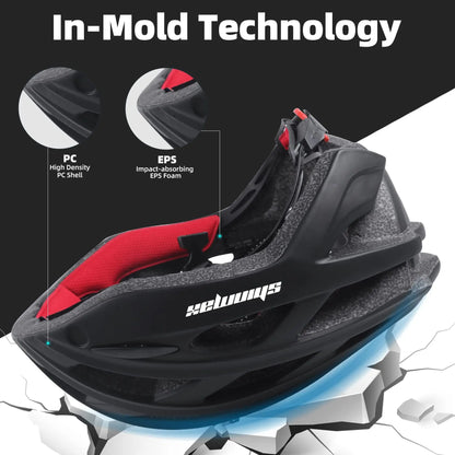 Male and female bicycle helmets