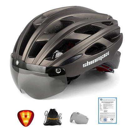 Male and female bicycle helmets