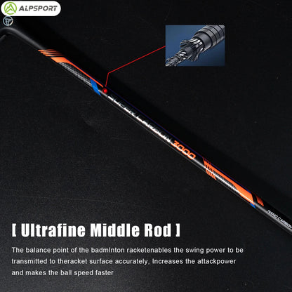 Ultralight 52g T800 BOW 26LBS Badminton Racket