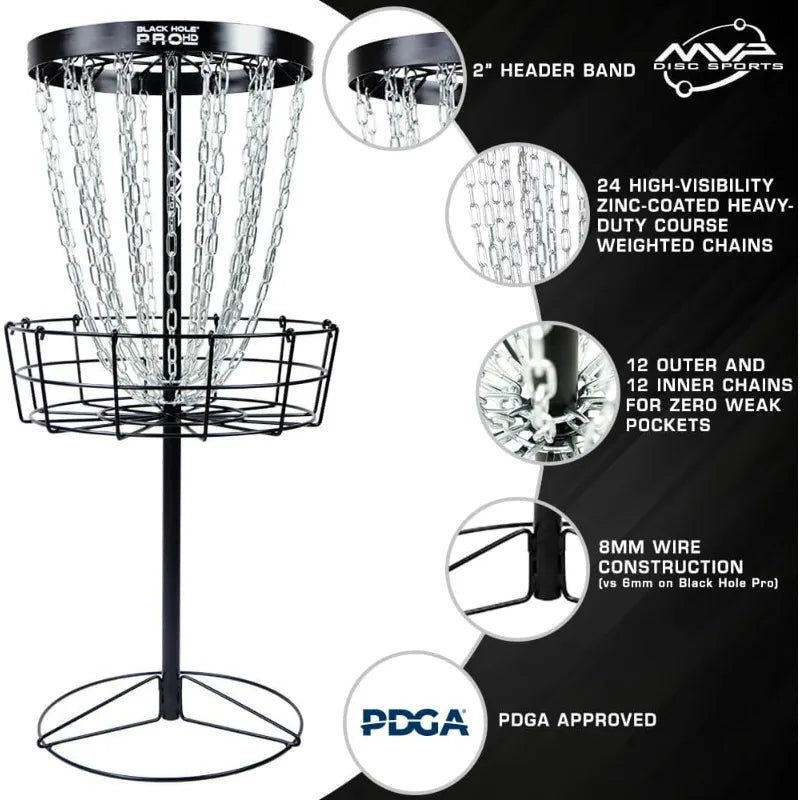 Black Hole Pro HD 24-Chain Portable Disc Golf Basket Target