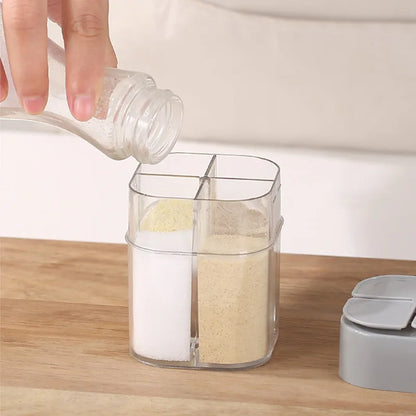 1pc Outdoor Bbq 4-In-1 Transparent Seasoning Box