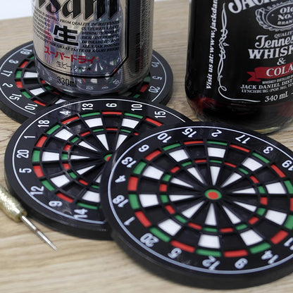 4Pcs Dart Board Shape Drinks Coasters