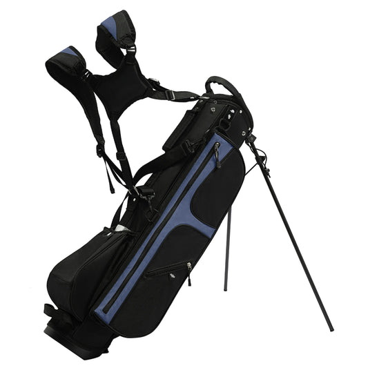Portable Golf Stand Bag Nylon Golf Stand Bag with Shoulder Strap 3 Divider 5 Pocket Golf Gun Rack Bag for Juniors and Adult