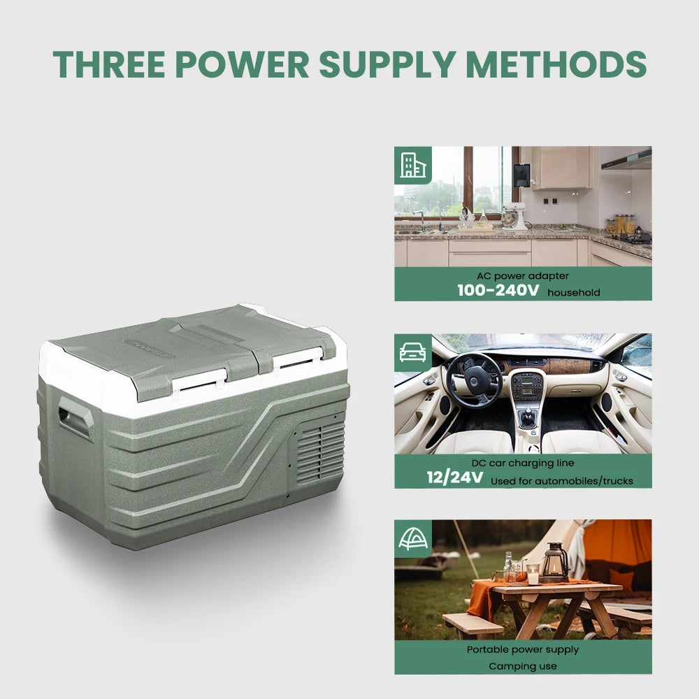 20L 30L 40L Car Refrigerator Mini Fridge Freezer 12V Portable Compressor Cooler 12/24V DC 100-240V AC for Camping