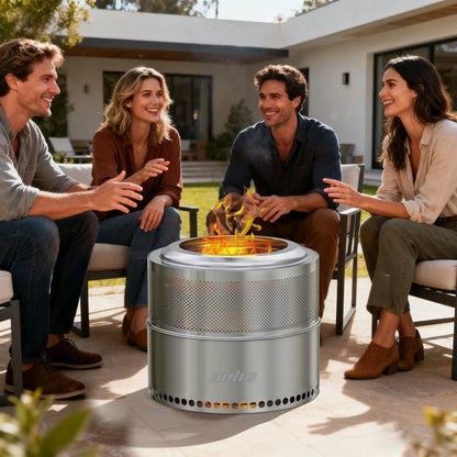 Wood Burning Firepit with Carry Bag,