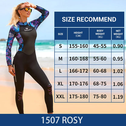 Women's  3mm Neoprene One Piece Wet Suit