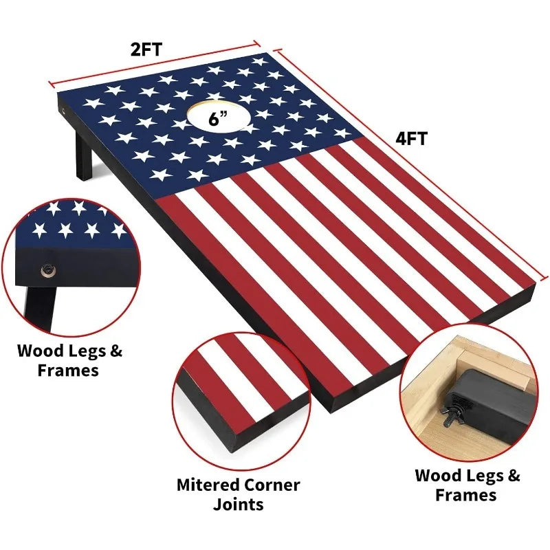 Wood Cornhole Boards Set,