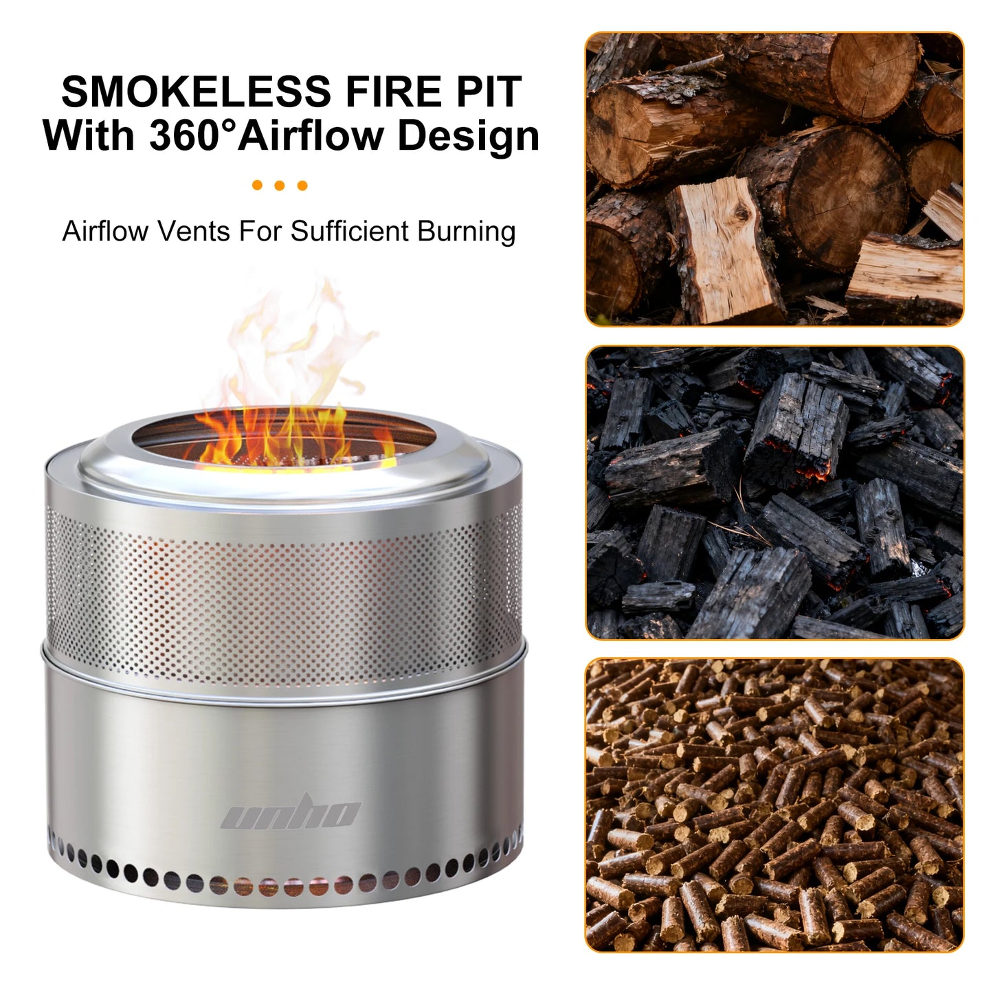 Wood Burning Firepit with Carry Bag,