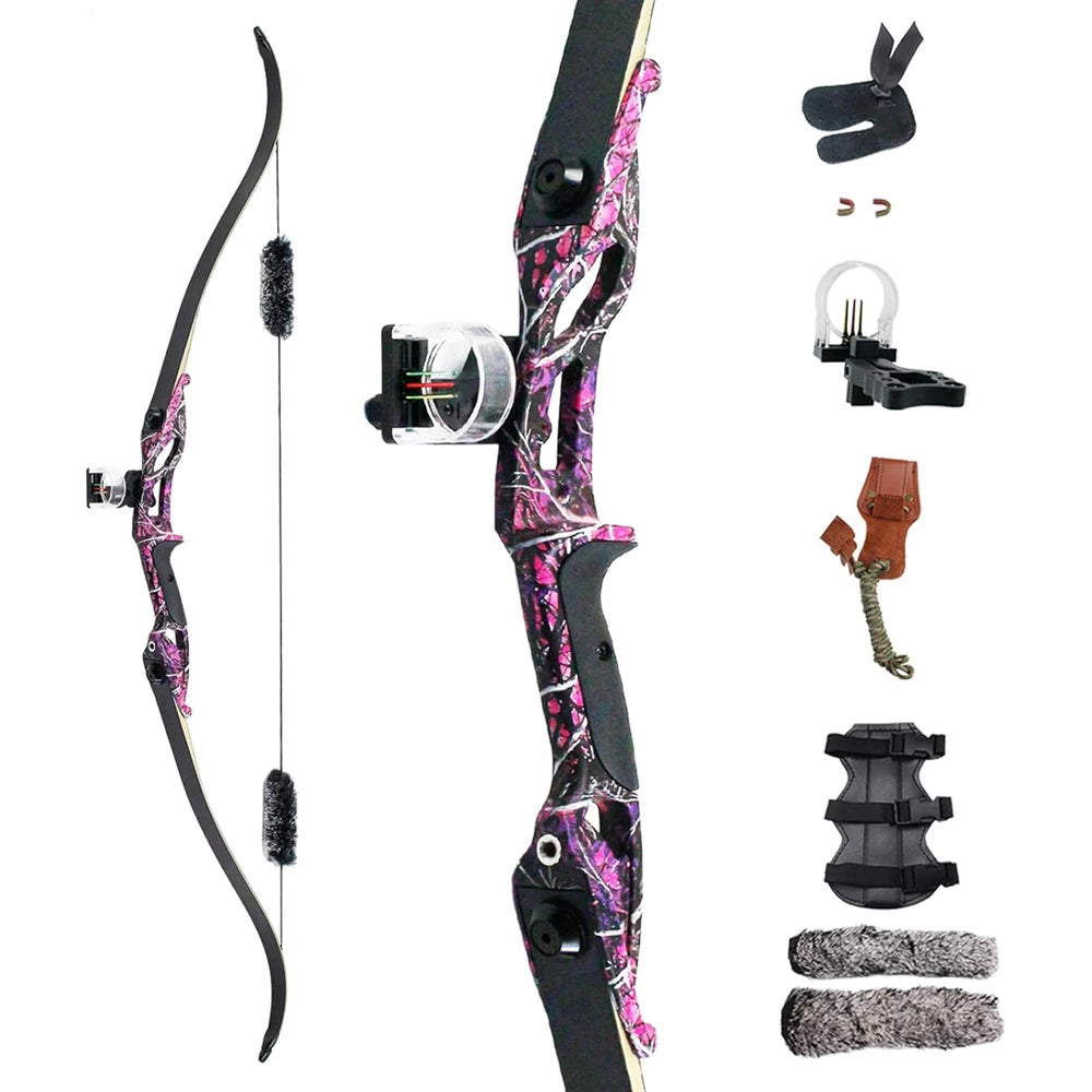 56" Recurve Bow 30 35 40 45 50lb Draw Weight Aluminum Alloy Bow Riser Right Hand