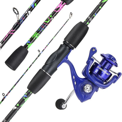 2Piece 6Foot Graphite and Fiberglass Fishing Rod Combo
