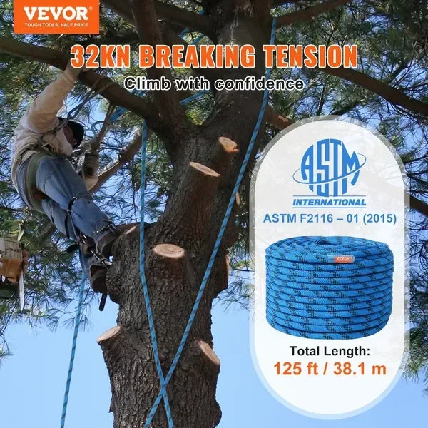 12.7mm Static Climbing Rope, 38M(125ft)