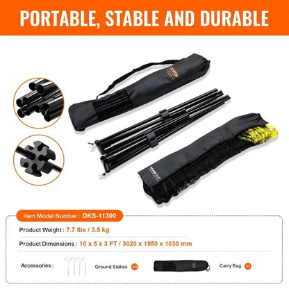 Portable Net Set for Badminton, Volleyball