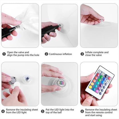 Outdoor LED Garden Ball , Inflatable Pool Ball