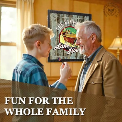 Personalized Dartboard and Cabinet Set with 6 Steel Tip Darts