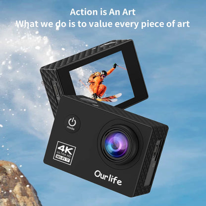 Action Camera Ultra HD 4K30FPS 16.0MP Wi-Fi 2.0" Screen