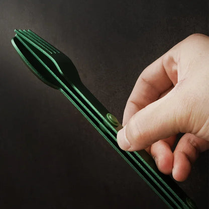 3-In-1 Camping Utensils Set Hot Sale Connect Magnetic Cutter Fork Spoon Flatware Camping Cutlery Travel Carry Kits Parts