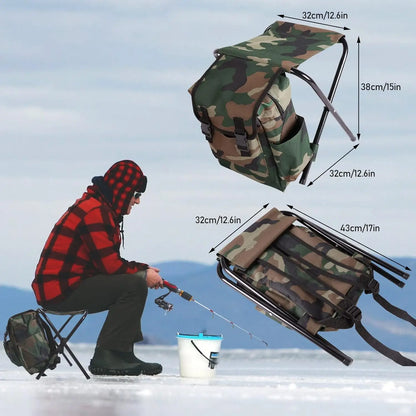 Complete Ice Fishing Rod Reel Combo Kit with Backpack Seat and Lures