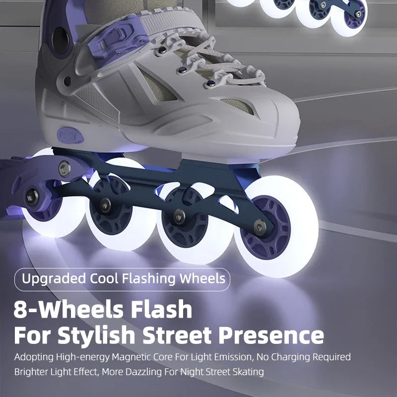 Adjustable Kids Inline Skate Light Up Wheels Beginner Roller Blades for Boy/ Girl