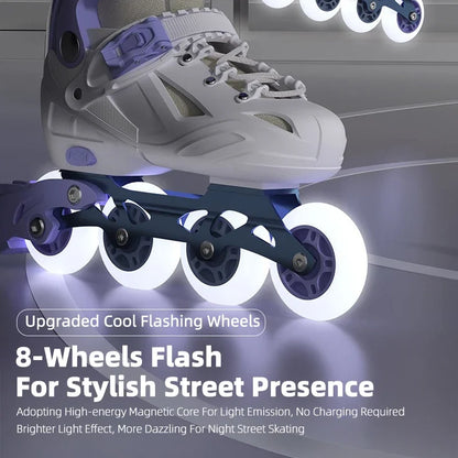 Adjustable Kids Inline Skate Light Up Wheels Beginner Roller Blades for Boy/ Girl