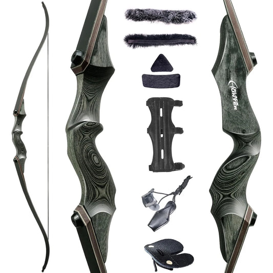 60 Inch Archery Takedown Recurve Bow Set 25-60lbs Right Hand Left Hand