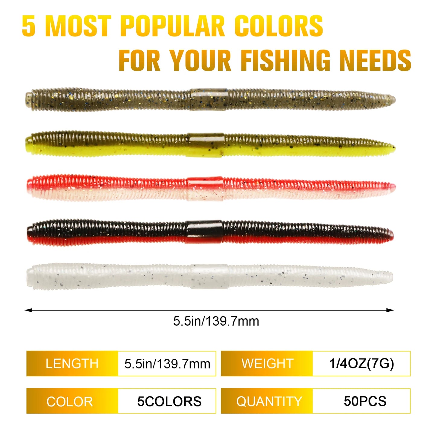 50PCS Wacky Worm