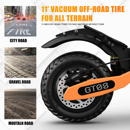 Arwibon 5600W Adult Electric Scooter Dual Motor Top Speed 46MPH,60V27AH, 11-inch Off-Road Tires Sport Folding eScooter with Seat