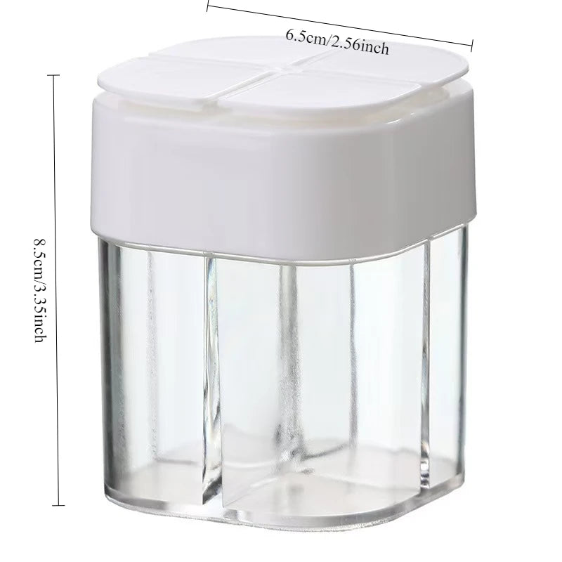 1pc Outdoor Bbq 4-In-1 Transparent Seasoning Box