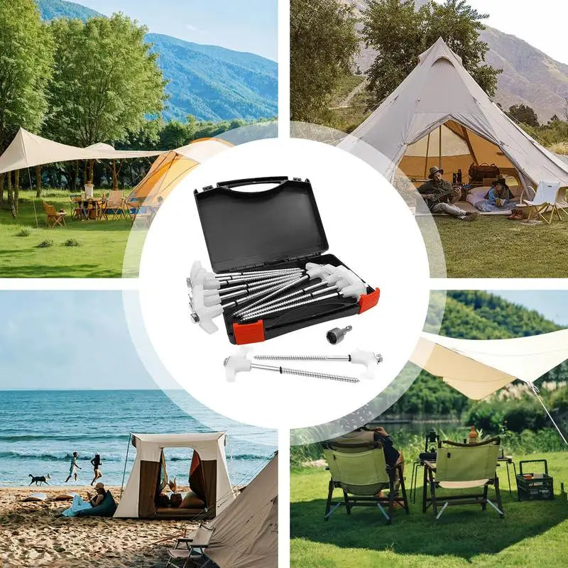 15pcs Screw In Tent Stakes