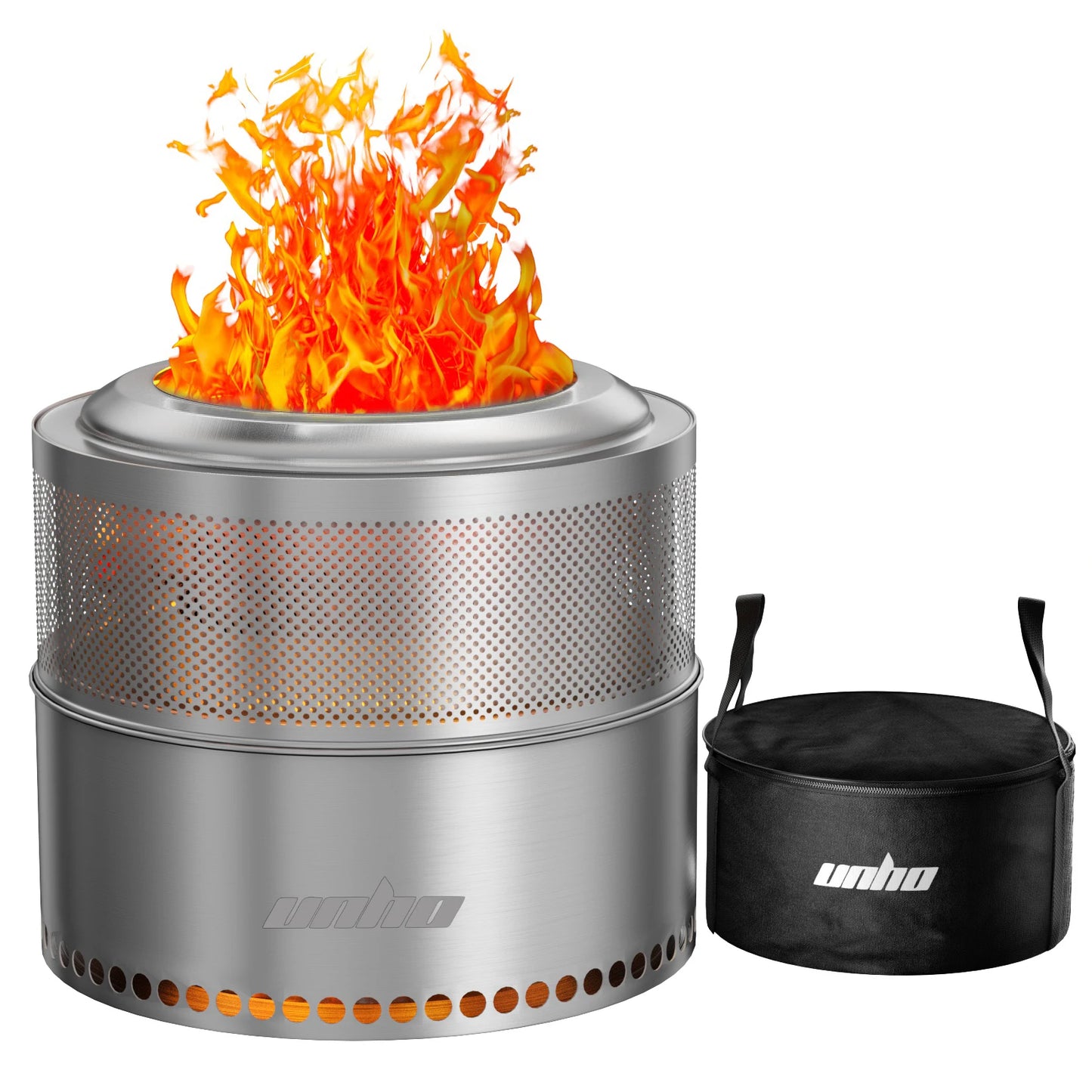 Wood Burning Firepit with Carry Bag,