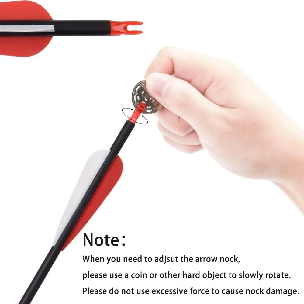 Elong 6/12PCS 26/28/30" Arrows for Compound Bows,Carbon Hunting Arrows for Archery Spine 500 with 100 Grain Screw Tips