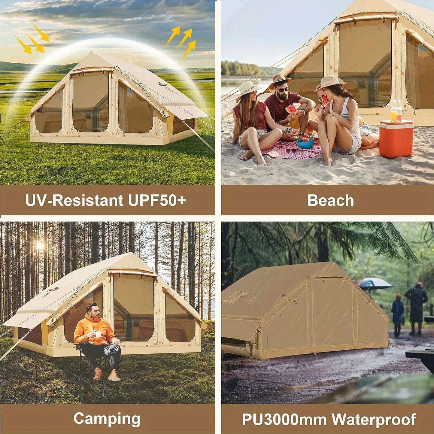 Inflatable tent camping for 1-6 people