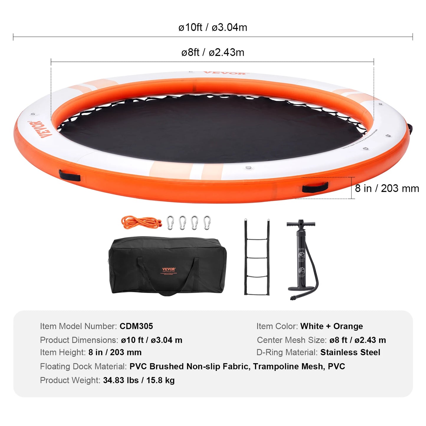 10x8ft Inflatable Floating Dock