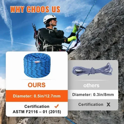 12.7mm Static Climbing Rope, 38M(125ft)