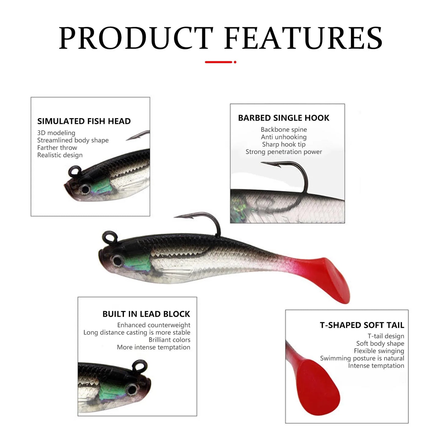 5pcs Soft Artificial Fishing Lures set